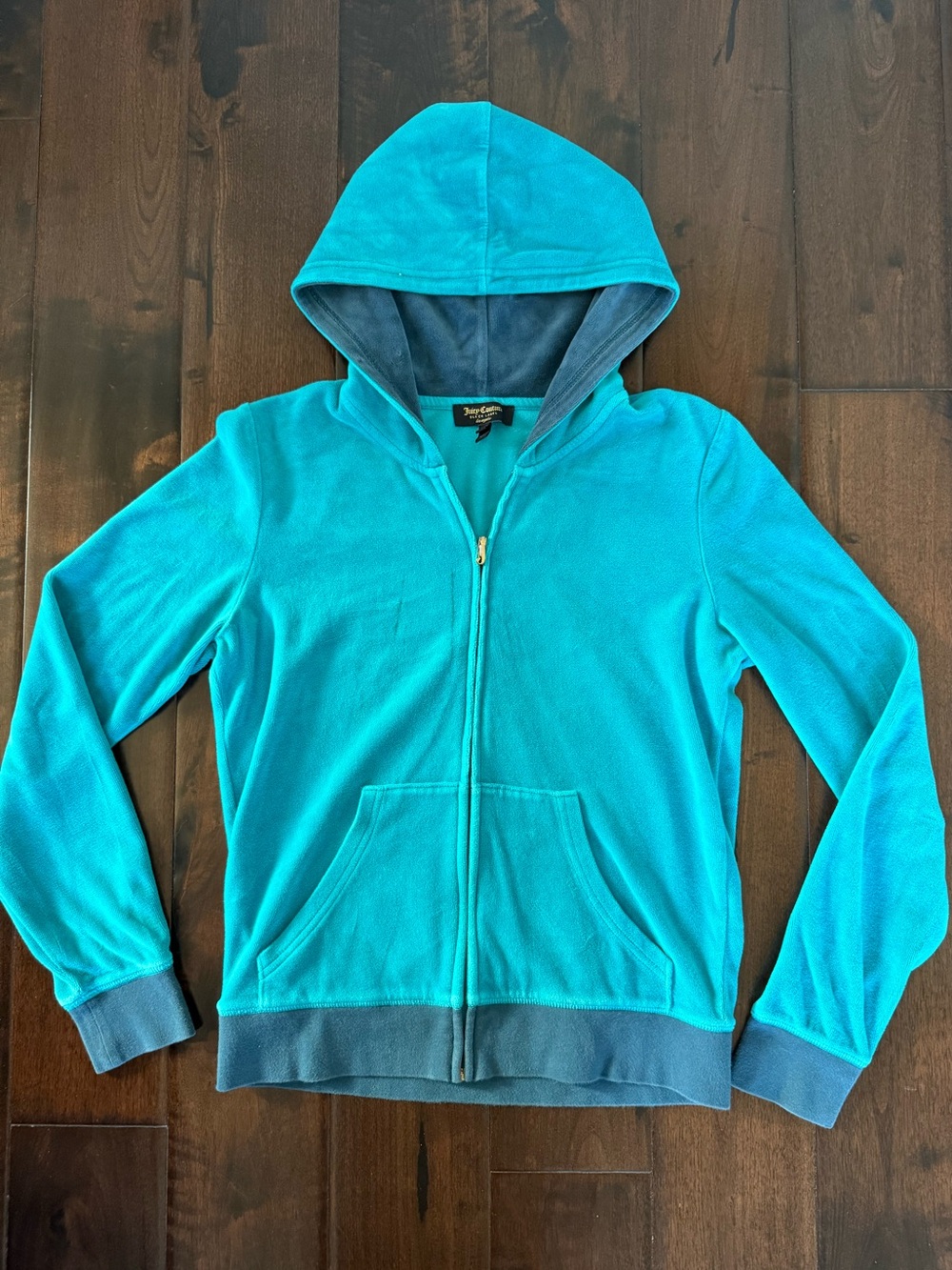 Juicy Couture Teal Zip Hoodie with Slate Trim